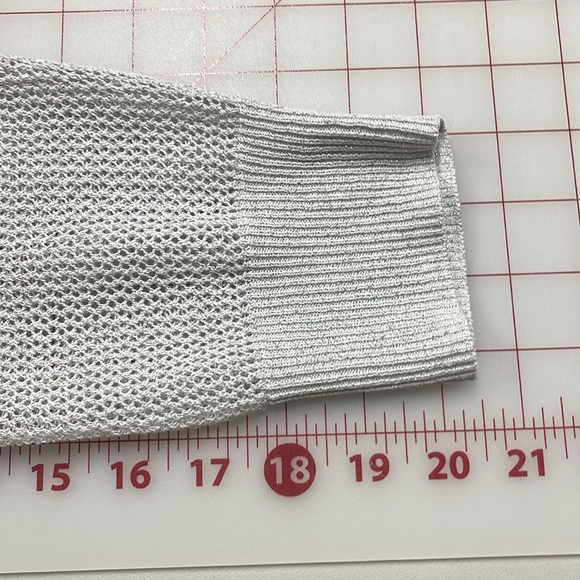 CHICO'S NWT Travelers Silver Metallic Open Front Party Evening Duster Cardigan L - Picture 14 of 16